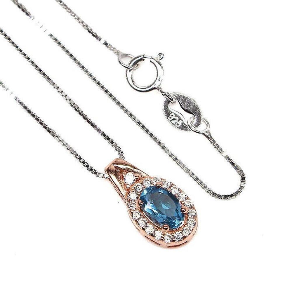 London Blue Topaz 925 Sterling Silver Necklace